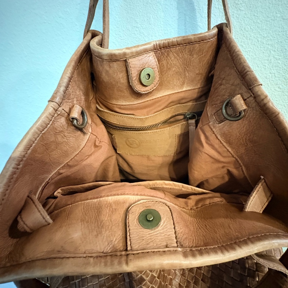Valentina Woven Shoulder Bag in Tan - Picture 8 of 9